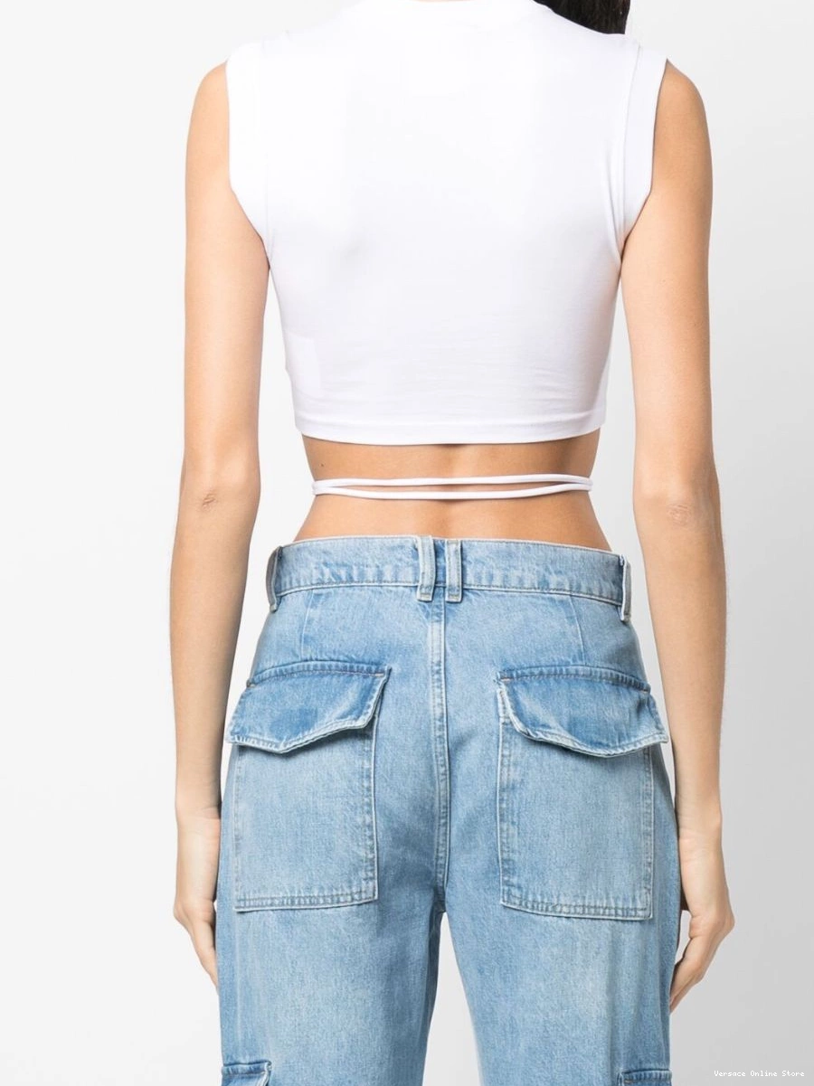 Affordable top Versace Women sleeveless Jeans Couture logo-print 0630